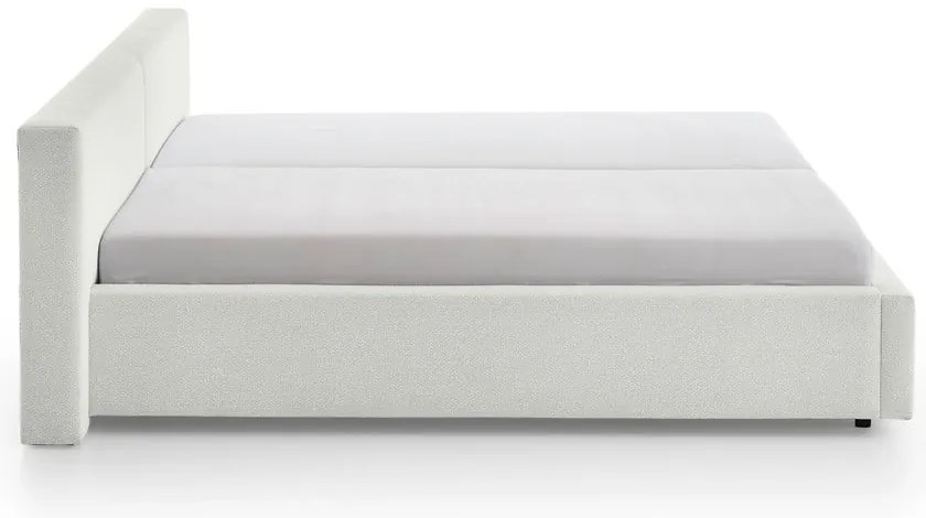 Pat matrimonial alb tapițat fără somieră 180x200 cm Cube – Meise Möbel