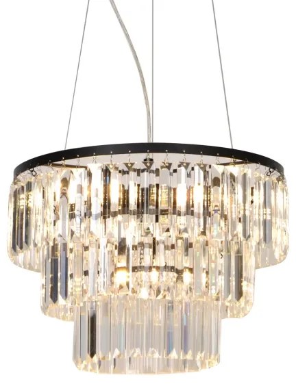 Lustră pe cablu Zuma Line P17127-4 TIFANNY 4xE14/40W/230V negru