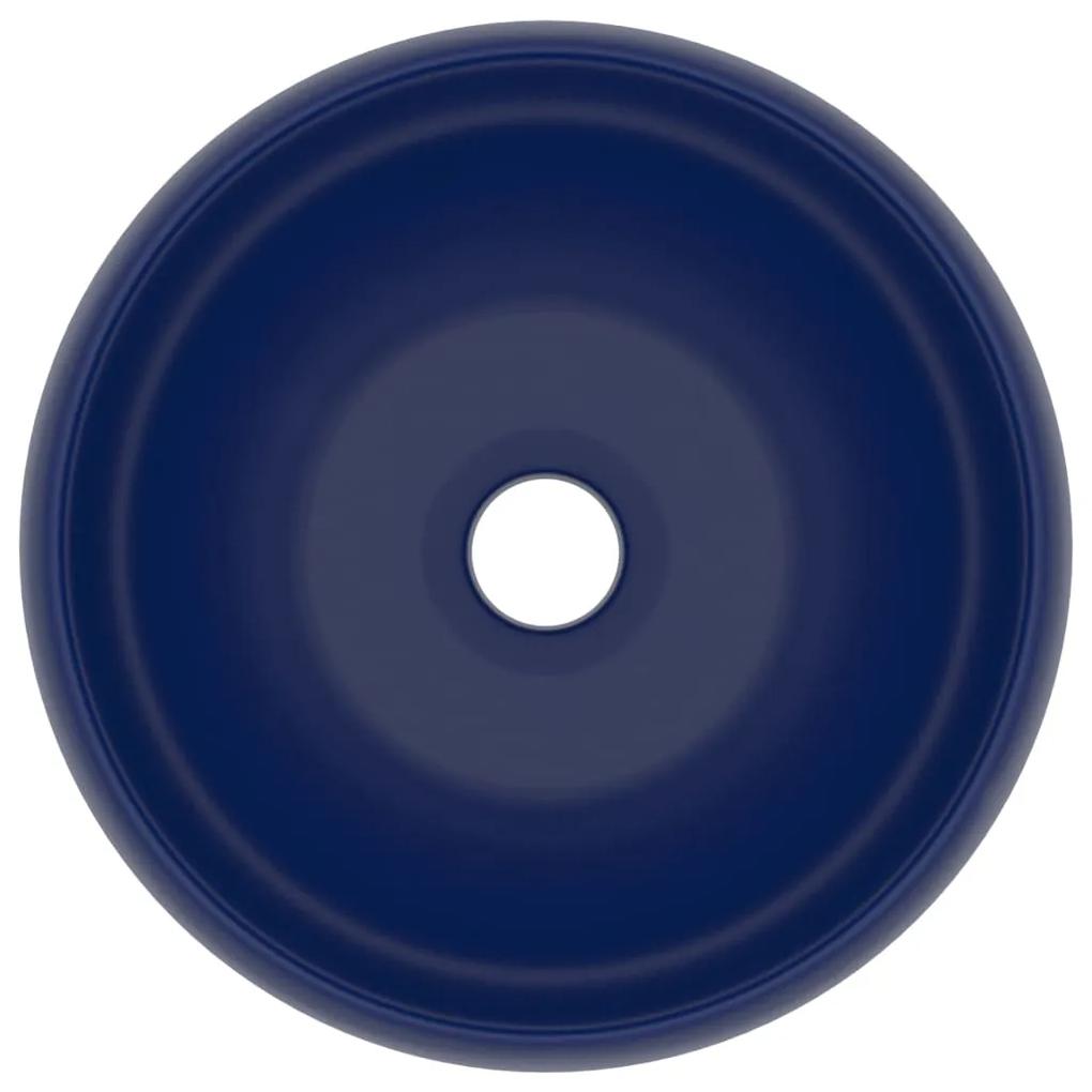 Chiuveta baie lux albastru inchis mat 40x15 cm ceramica rotund matte dark blue
