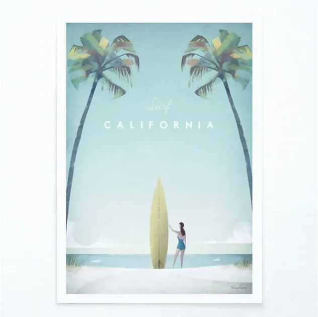 Poster Travelposter California, A2