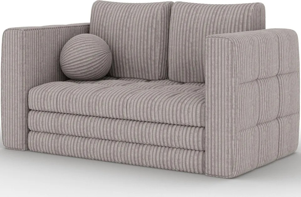 Canapea Kastol , light gri velour extensibil, 137x71x74 cm – Modullo 04