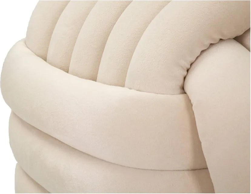 Taburet crem cu tapițerie din catifea Softy – Mauro Ferretti