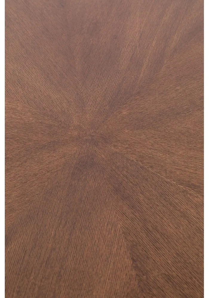 Masă de dining rotundă cu blat cu aspect de lemn de nuc ø 91 cm Denise – White Label