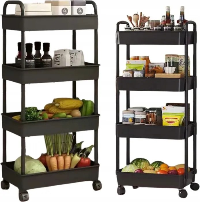 Reducere Raft pe roti POZIO 37x22x95 cm negru Calitatea II