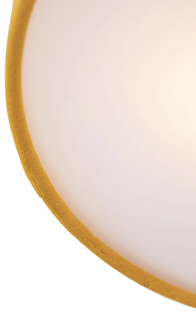 Plafoniera moderna galbena cu interior auriu 30 cm - Drum