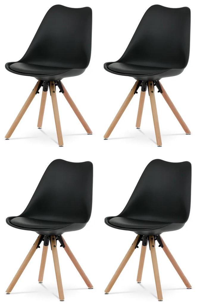 Set de scaune de sufragerie CT-762 BK, 4 buc