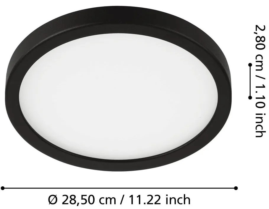 Plafonieră neagră LED FUEVA 5 – EGLO