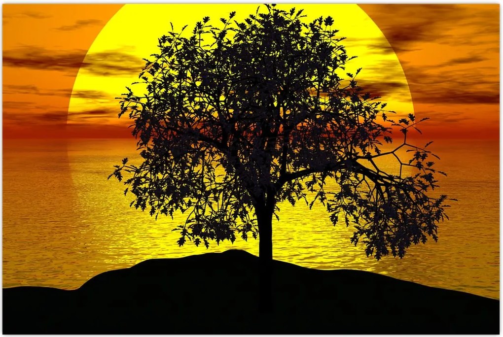 Tablou - Silueta copacilor (90x60 cm)