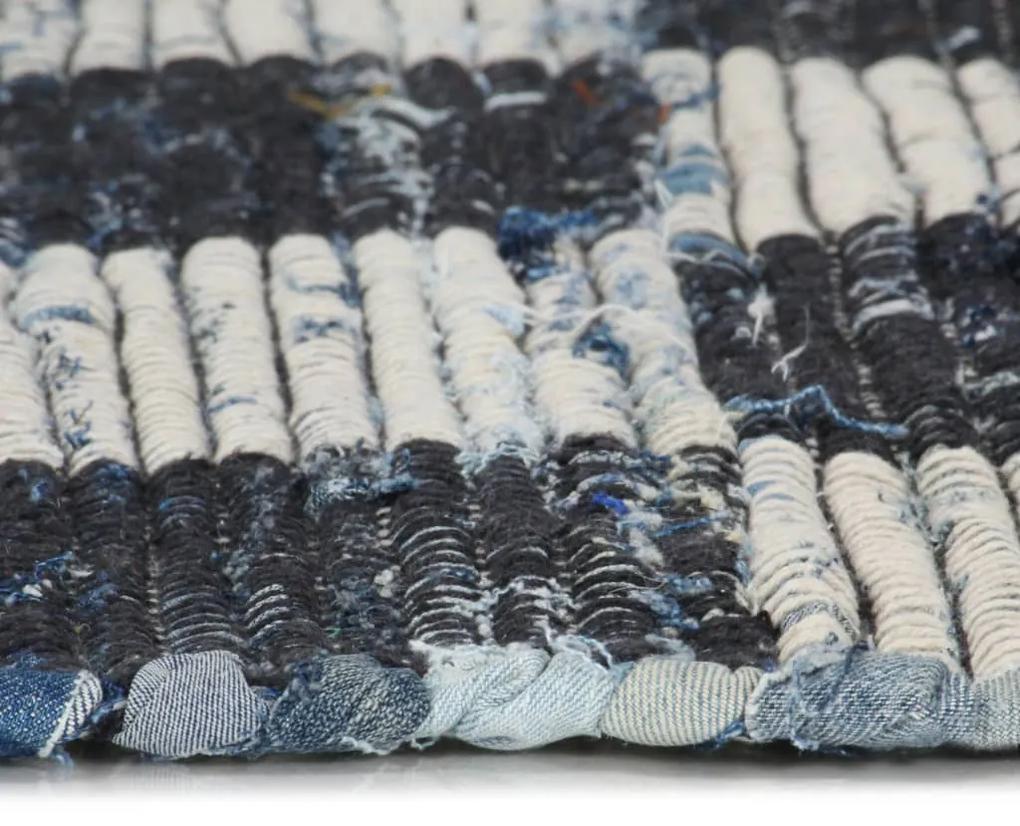 Covor Chindi tesut manual, albastru, 80x160 cm, denim Albastru, 80 x 160 cm
