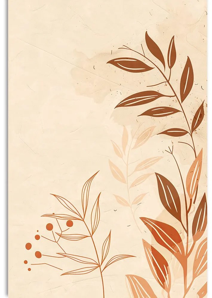Tablou frunze minimaliste Peach Fuzz