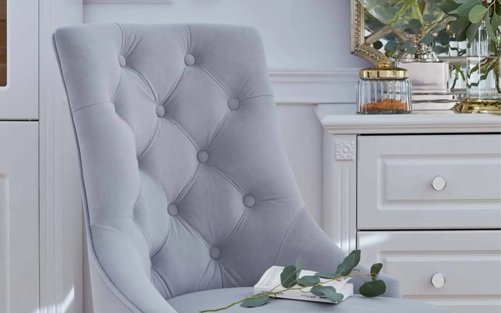 Scaun lemn masiv Dining Paris Blue/Beige, 56 × 65 × 98 cm - Beige