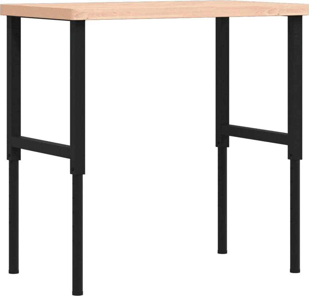 vidaXL Banc de lucru 100x60x(73-99,5) cm lemn masiv fag dreptunghiular