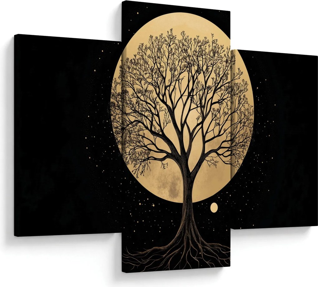 Tablou – Arbore în lună plină aurie I. (90x60 cm)