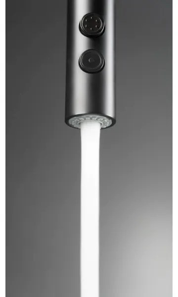 Baterie de chiuvetă cu cap de duș detașabil Deante BQO_N72M OLFATO negru