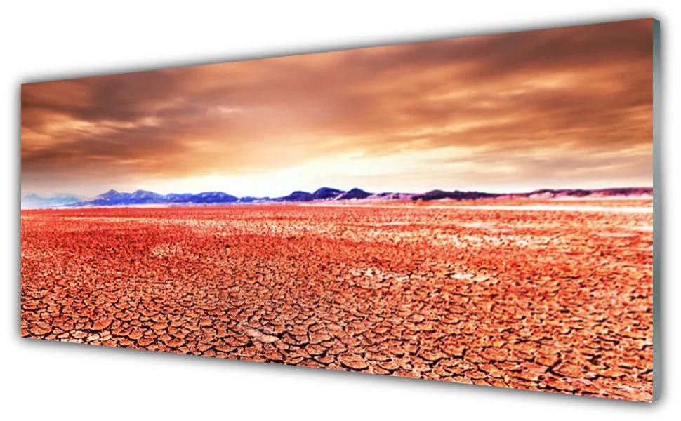 Tablou pe sticla Desert Peisaj Roșu Albastru