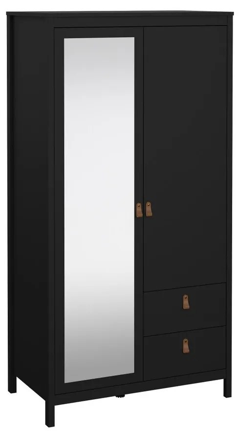 Dulap pentru haine Real cu o oglindă, negru