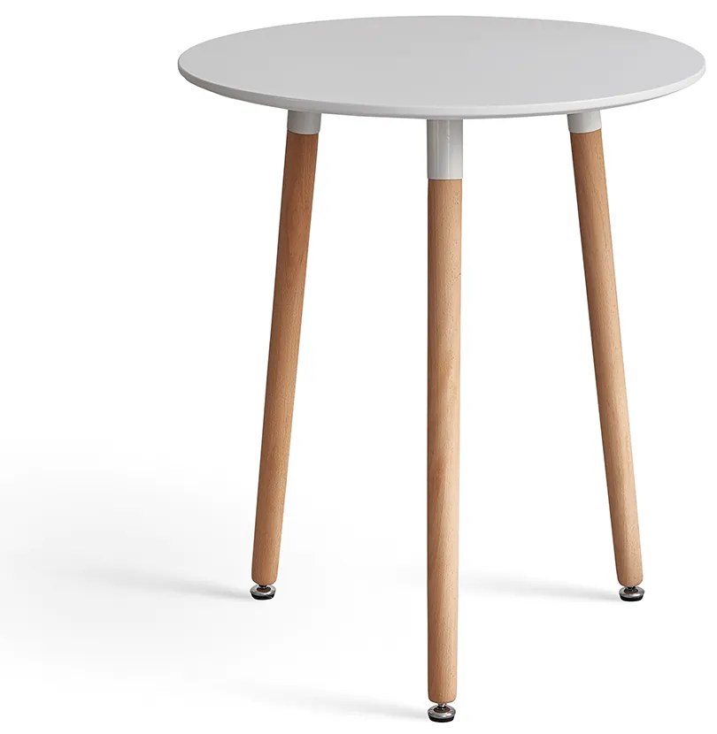 Masa dining, alb/fag, diametru 60 cm, ELCAN