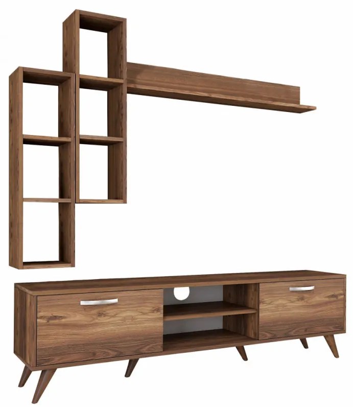 Set Comoda TV si Rafturi de Perete M16 - 262, Nuc