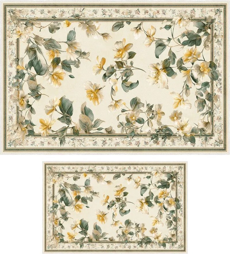 Covorașe de baie bej 2 buc. 60x100 cm – Foutastic