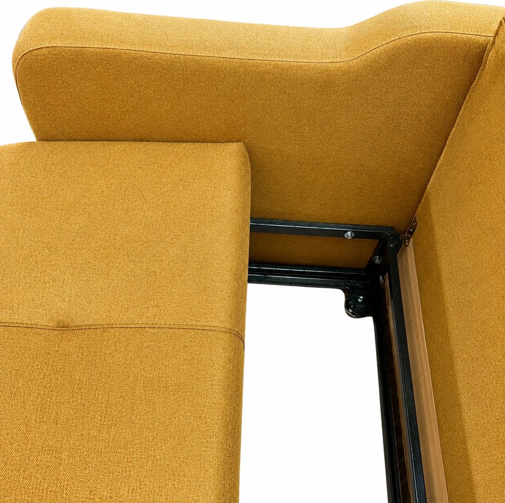 Canapea SAMY extensibila, 2 locuri, cu lada de depozitare, stofa gri, Galben, 152x100x92 Rosu, Stofa