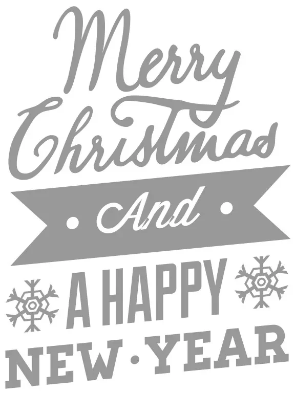 Sticker decorativ Merry Christmas and a Happy New Year Argintiu