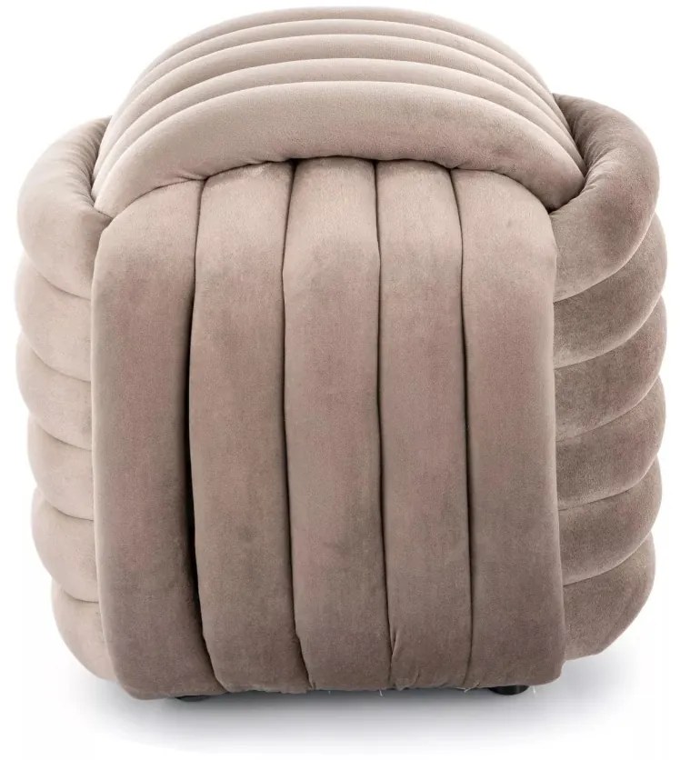 Taburet Bruni velvet bej inchis Tap.251