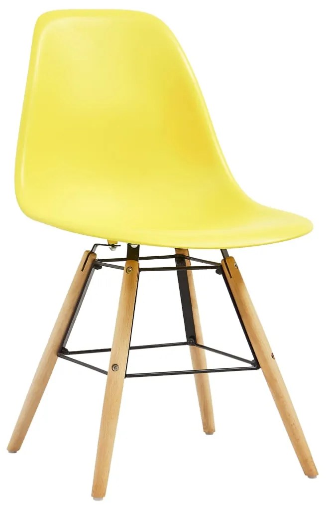 248270 vidaXL Scaune de bucătărie, 6 buc., galben, plastic