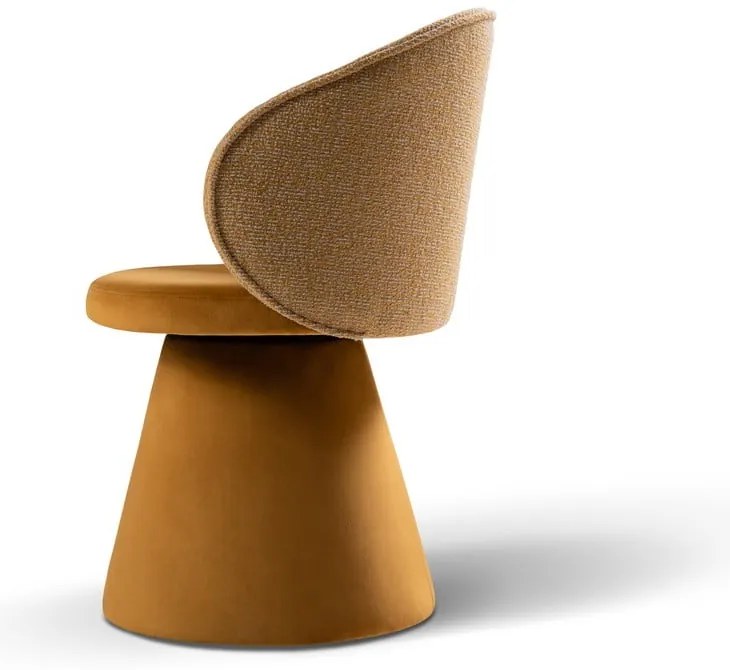 Fotoliu galben muștar cu tapițerie din catifea Inez – Micadoni