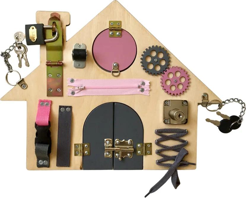 Tabla de activitate - Casa - roz Activity board pink house