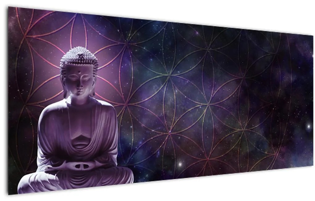 Tablou - Buddha cu florile vieții (120x50 cm)