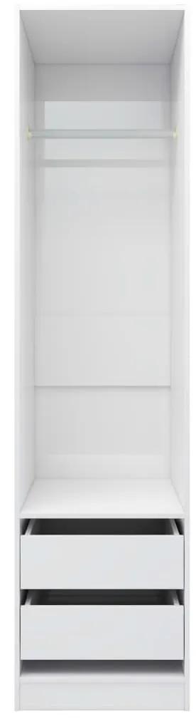 Sifonier cu sertare, alb extralucios, 50x50x200 cm, PAL Alb foarte lucios, 1