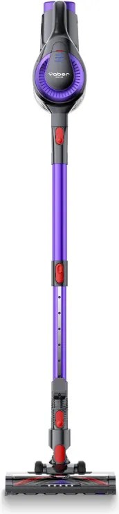 Aspirator vertical Yaber L10, 170 W, 0,6 l, 80 000 rpm, 35 min, 2 trepte de putere, Filtru HEPA, Iluminare LED a periei, Violet/Gri