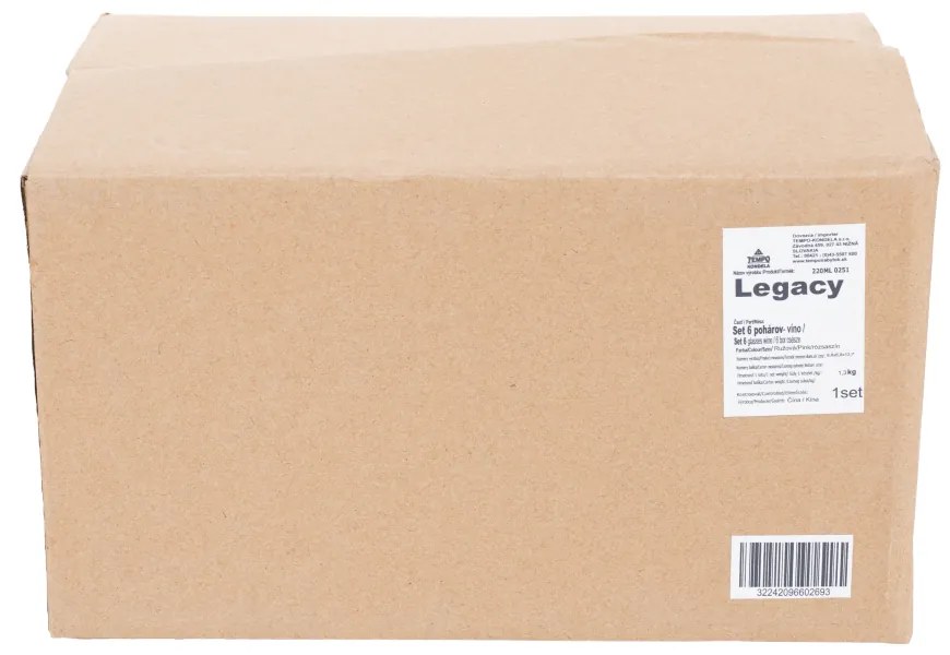 Set de pahare de vin, 6buc, 220 ml, roz, LEGACY