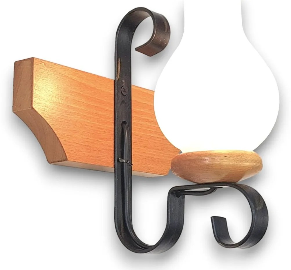 Aplica de perete rustica fabricata manual din lemn Vela WOOD-VE-AP1