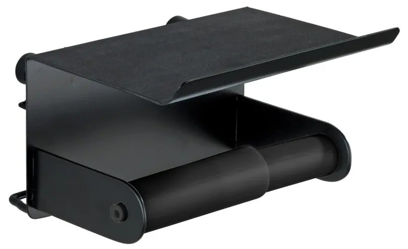 Suport de perete pentru hârtie igienică și telefon Wenko Classic Plus, negru