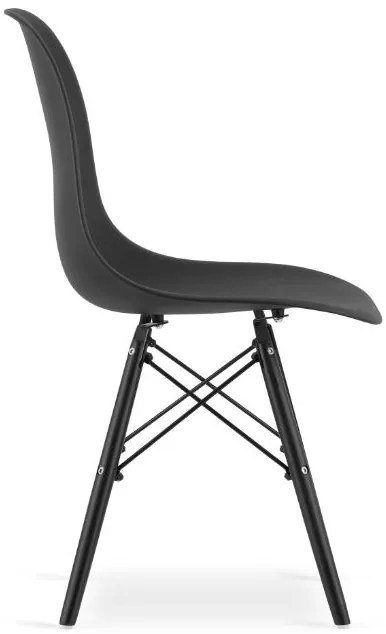 Scaune de sufragerie 4buc negre, stil scandinav Dark Classic