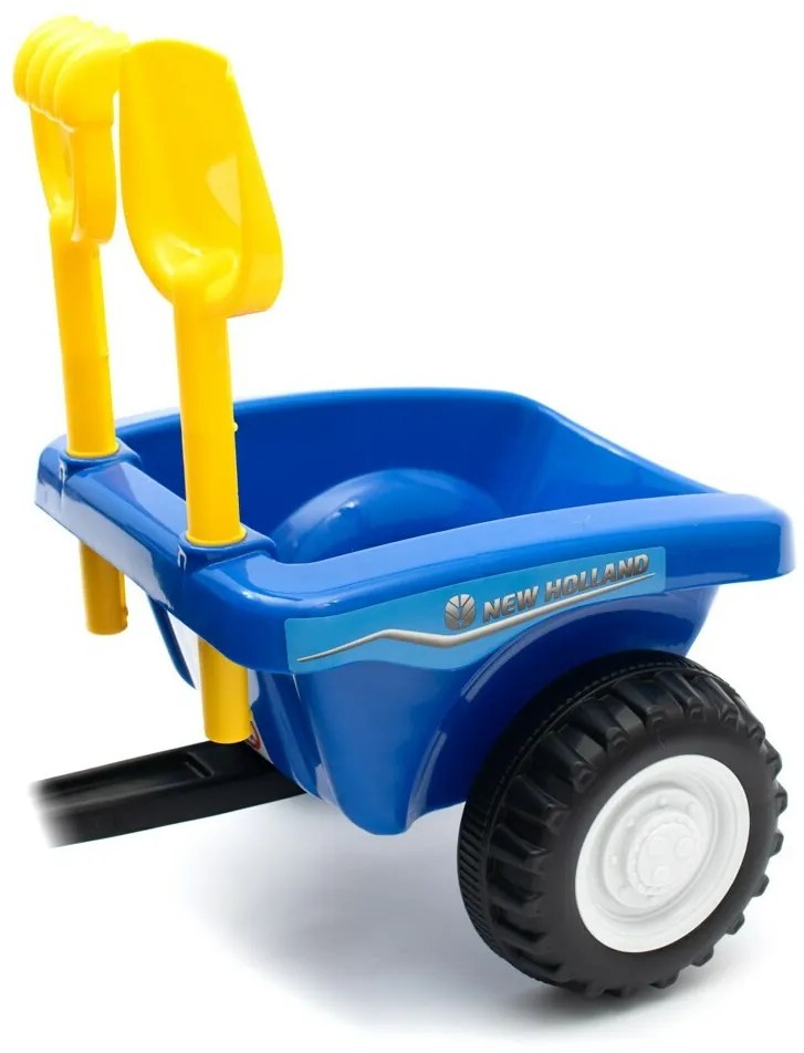 Tractor pentru copii Baby Mix cu remorcă și unelte New Holland, albastru
