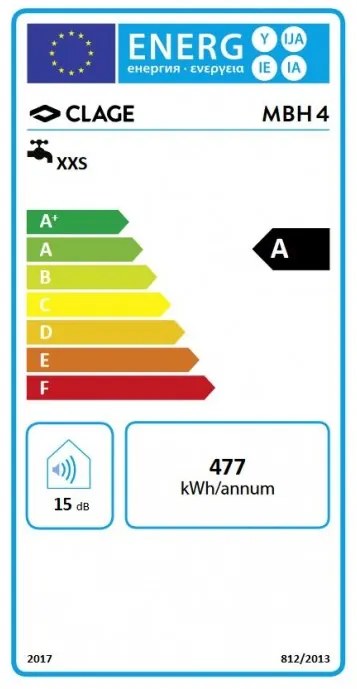 Incalzitor instant de apa, Clage E-mini MBH4, 4.4kW - 230V, clasa A, 1500-16004