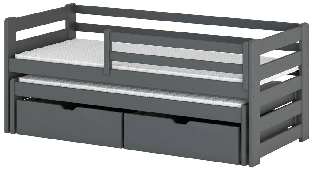 Pat pentru copii 90 cm Simo (grafit) (cu somieră). 615022