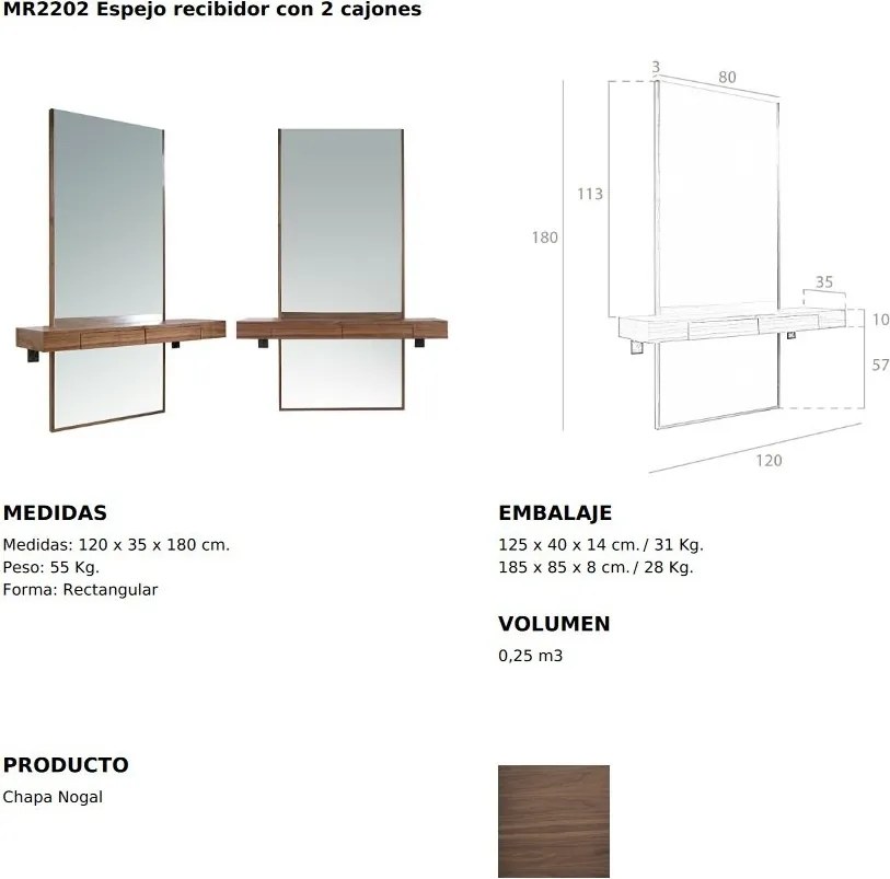 Oglinda de perete verticala cu raft tip consola Alline