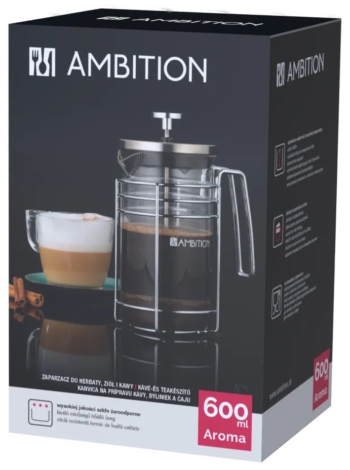Filtru ceai sau cafea cu maner metalic 600ml, Aroma