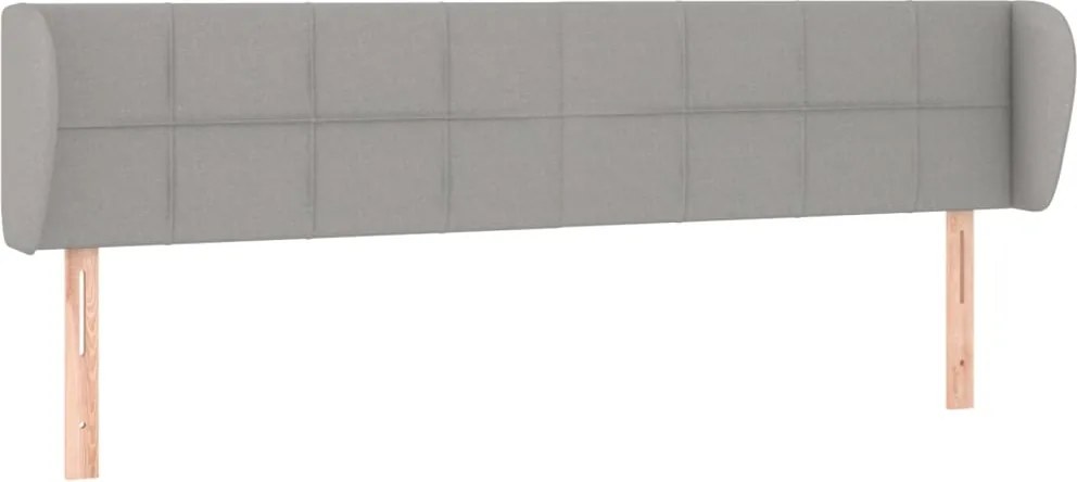 vidaXL Tăblie de pat cu aripioare gri deschis 163x23x78/88 cm textil