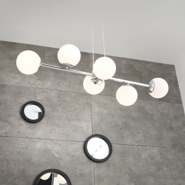 Brilagi - Lustră suspendată pe cablu MALONY, 6 x E14, max. 20W, 230V, crom lucios