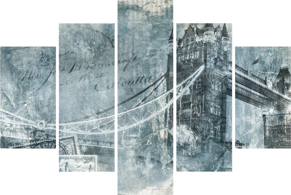 Tablou - Tower Bridge în tonuri reci (150x105 cm)