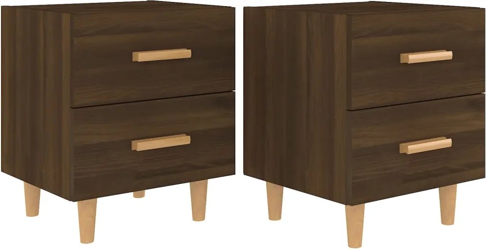 vidaXL Noptiere, 2 buc., stejar maro, 40x35x47,5 cm