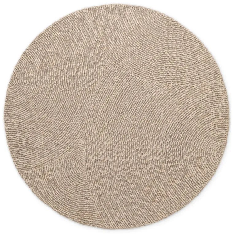 Covor bej țesut manual rotund din lână ø 120 cm Eleni Light Beige – Hanse Home