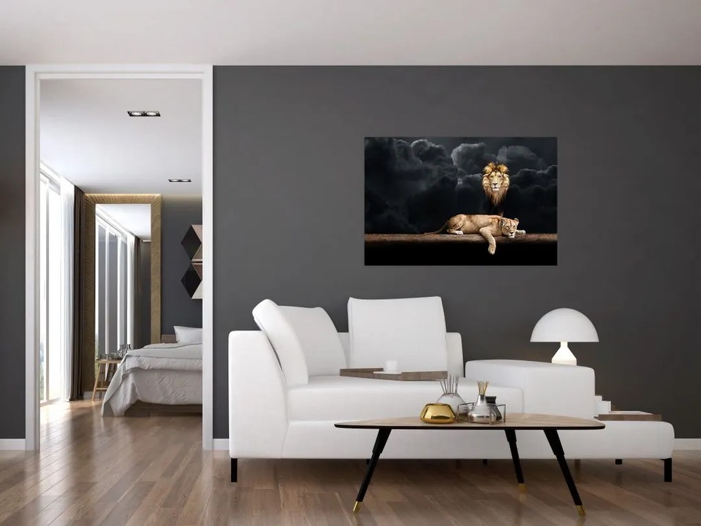 Tablou - Leu și leoaică (90x60 cm)