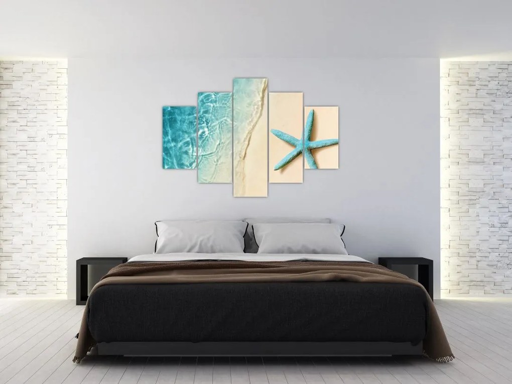 Tablou - Stea de mare pe plajă (150x105 cm)