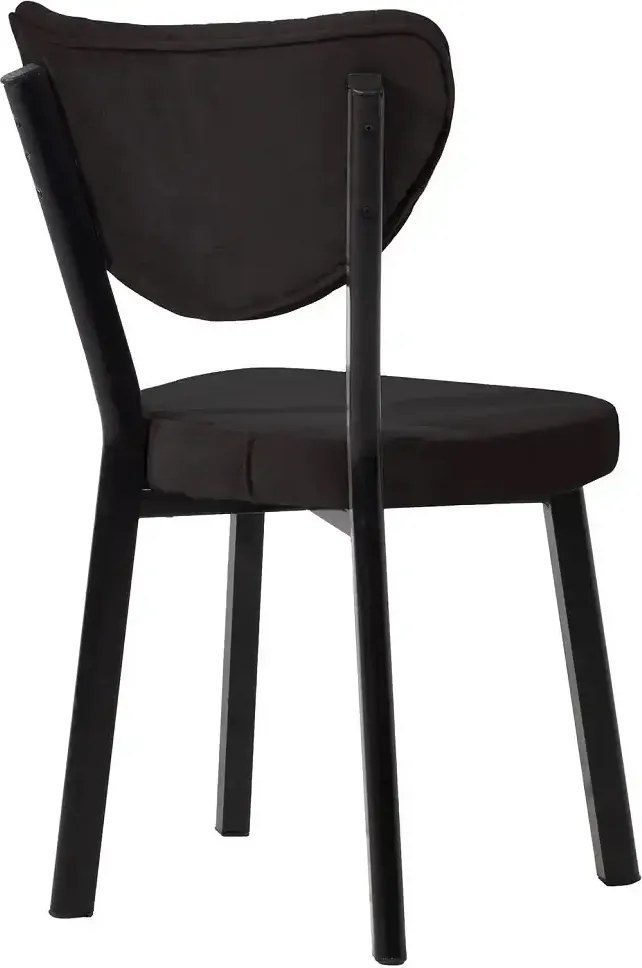 Set Masa Barton din MDF cu 4 Scaune  din metal, alb si negru, 140 cm