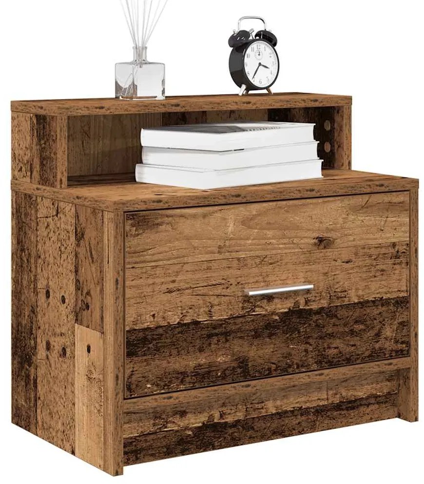 vidaXL Noptiera cu sertar lemn vechi 51x31x47 cm
